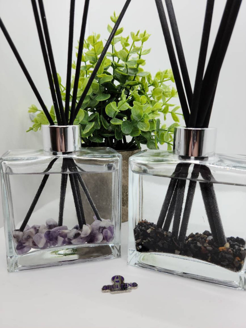 Crystal Chip Reed Diffuser | 7oz Square Clear Glass