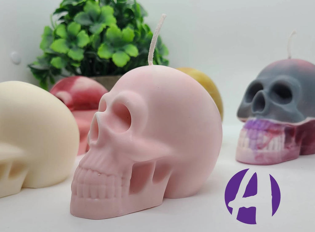 Large Human Skull Candle