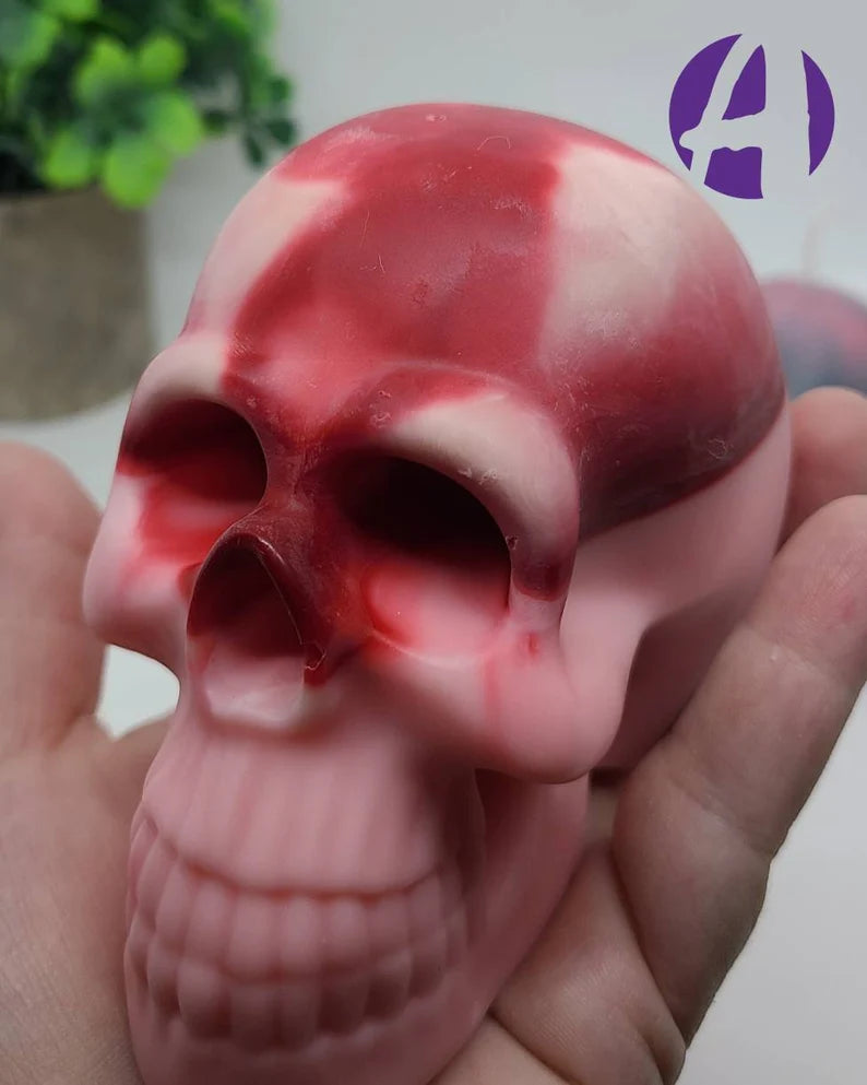 Large Human Skull Candle