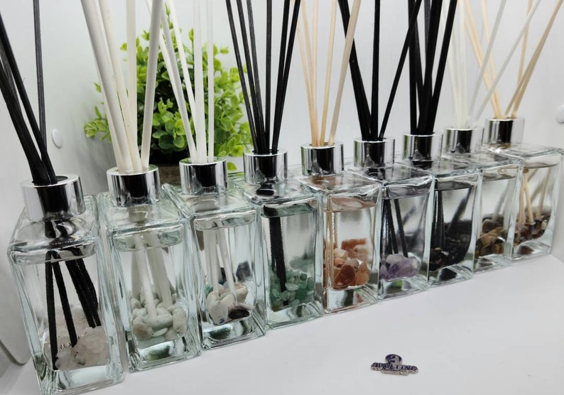 Crystal Chip Reed Diffuser | 7oz Square Clear Glass