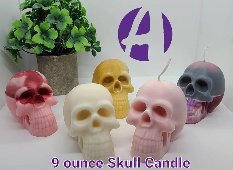 Large Human Skull Candle