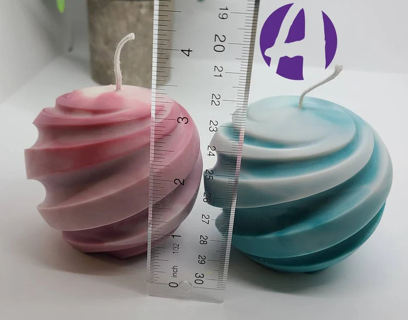 Large Spiral Ball Pillar Candle
