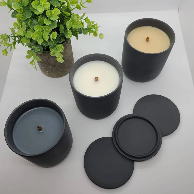 Charcoal Grey Ceramic Candle