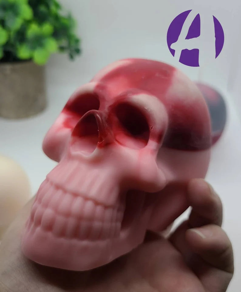 Large Human Skull Candle