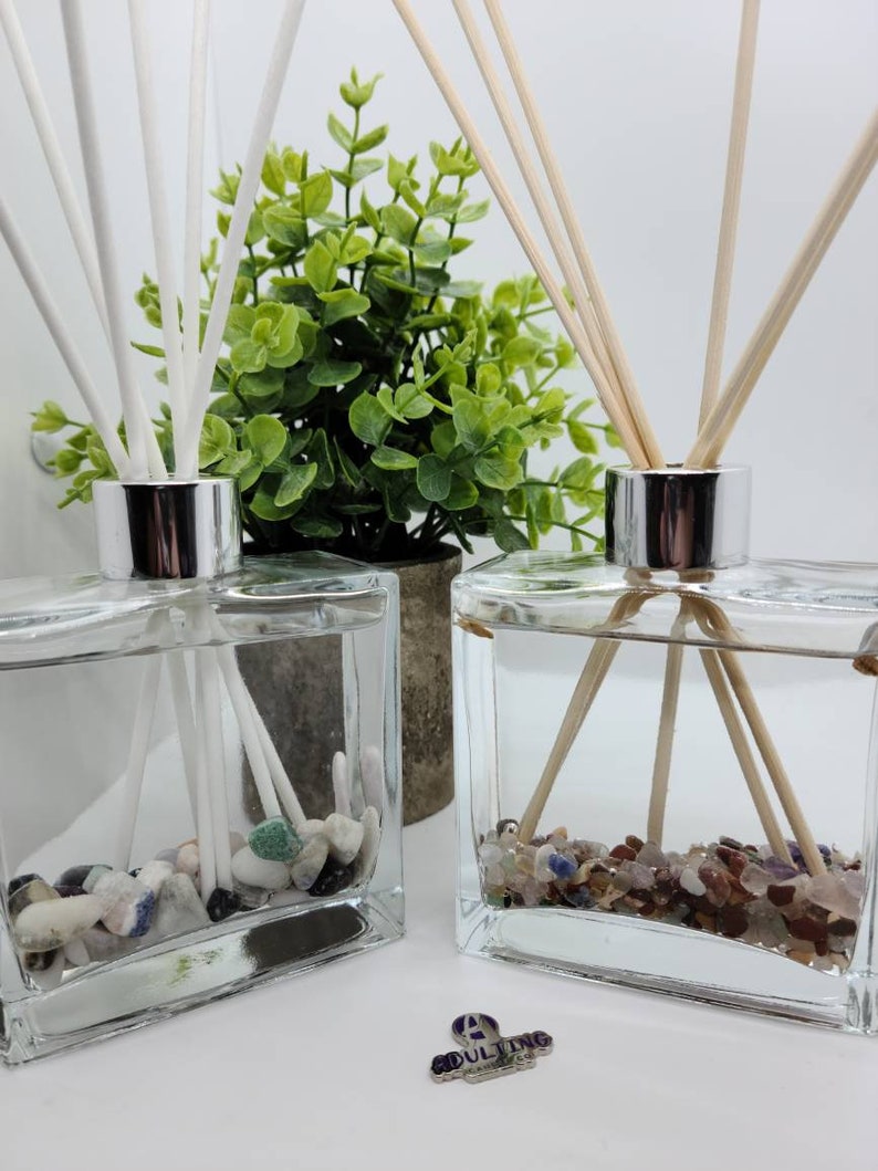 Crystal Chip Reed Diffuser | 7oz Square Clear Glass