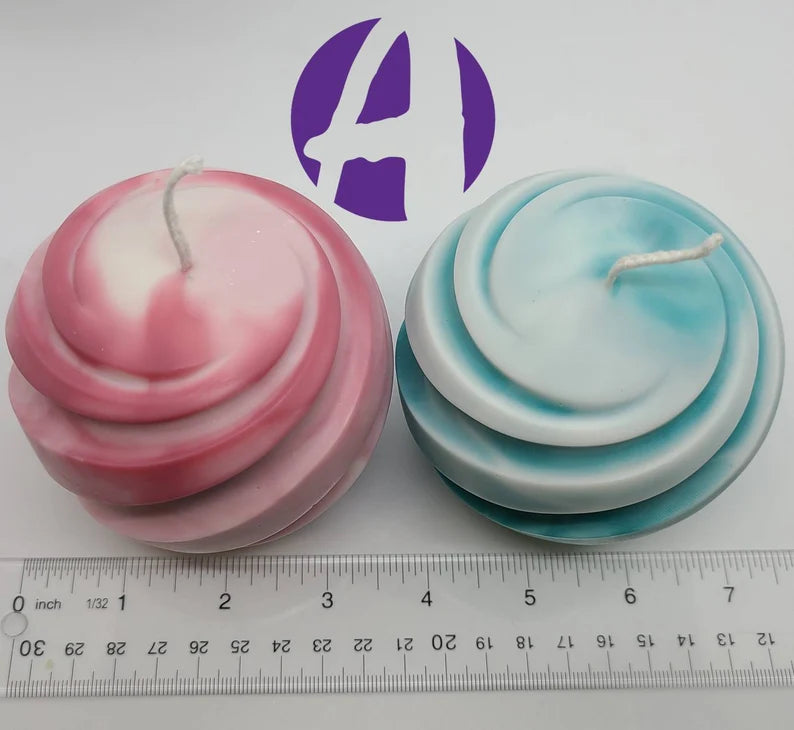 Large Spiral Ball Pillar Candle