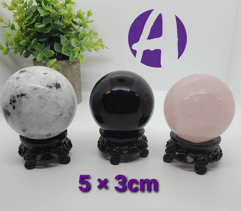 Black Resin Crystal Sphere Stand