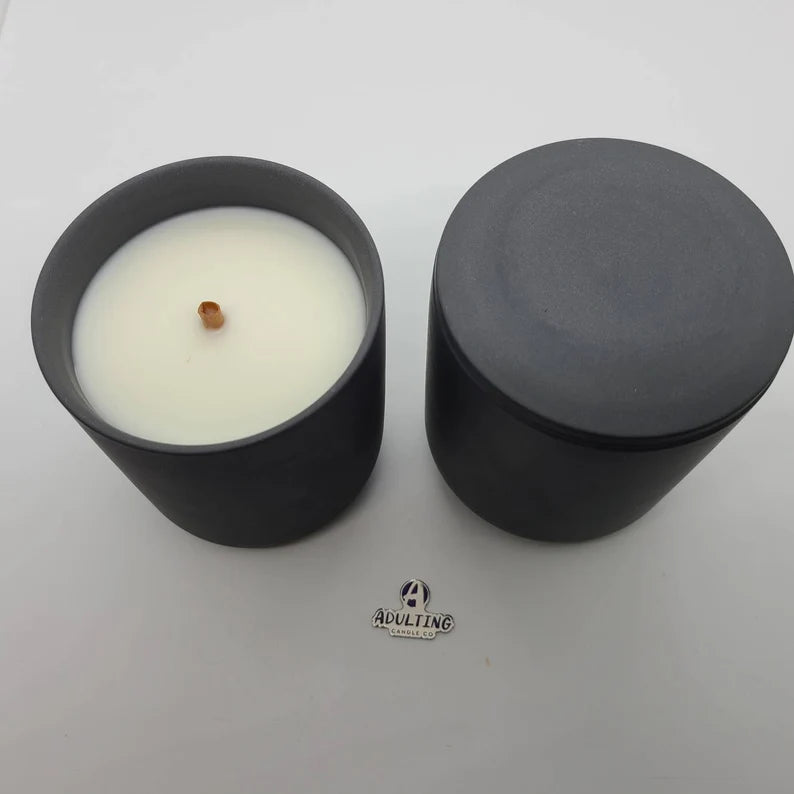 Charcoal Grey Ceramic Candle
