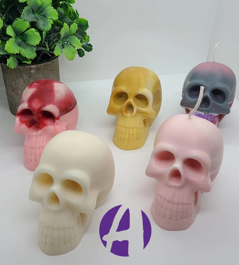 Large Human Skull Candle