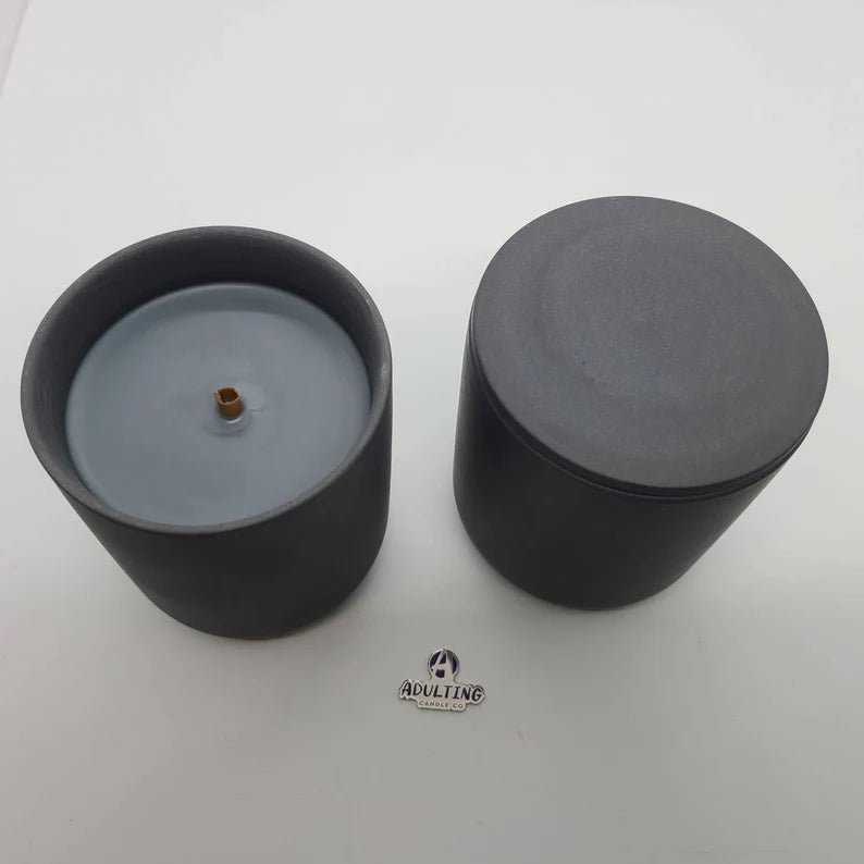 Charcoal Grey Ceramic Candle