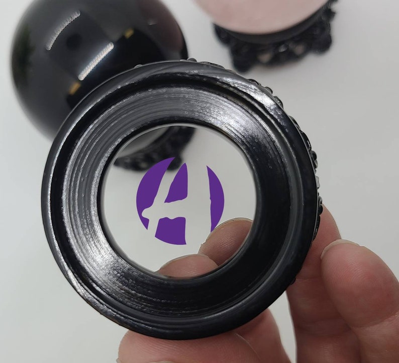 Black Resin Crystal Sphere Stand