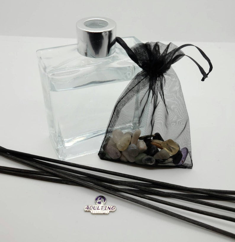 Crystal Chip Reed Diffuser | 7oz Square Clear Glass
