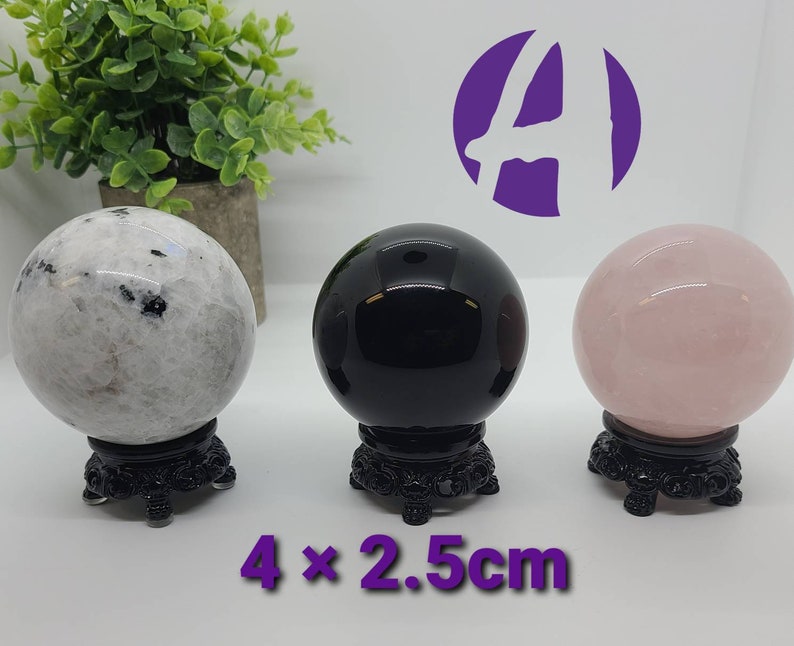 Black Resin Crystal Sphere Stand