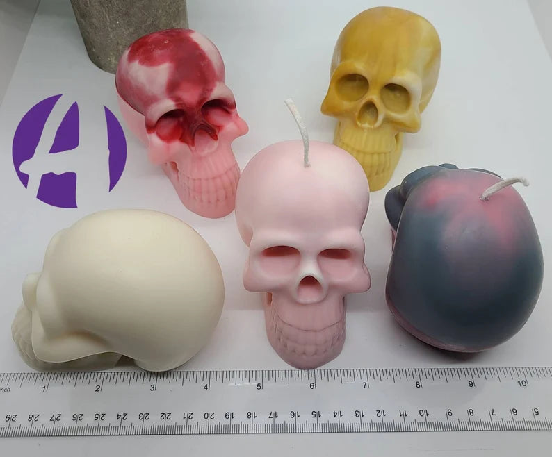 Large Human Skull Candle