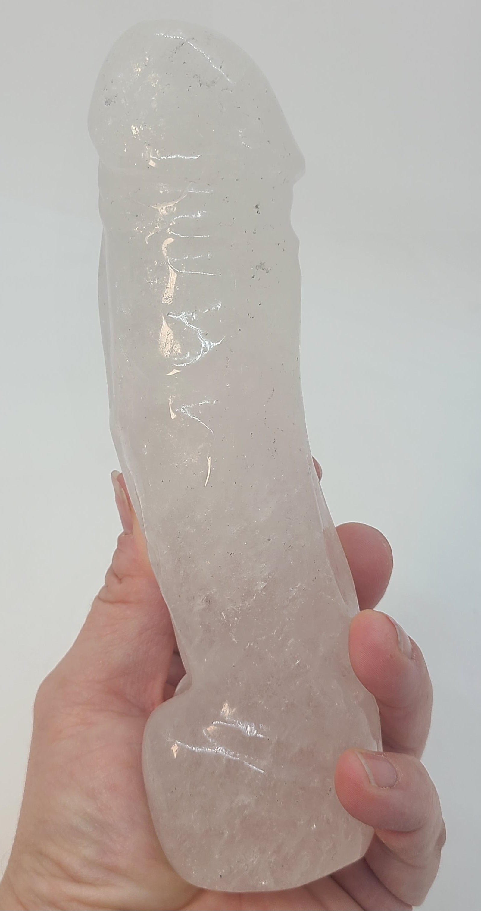 Natural Crystal Lingam Carving | Sacred Crystal Sculpture