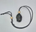 Natural Cotton Macrame Crystal Holder | Necklace & Bracelet | Adjustable | Wooden Beads