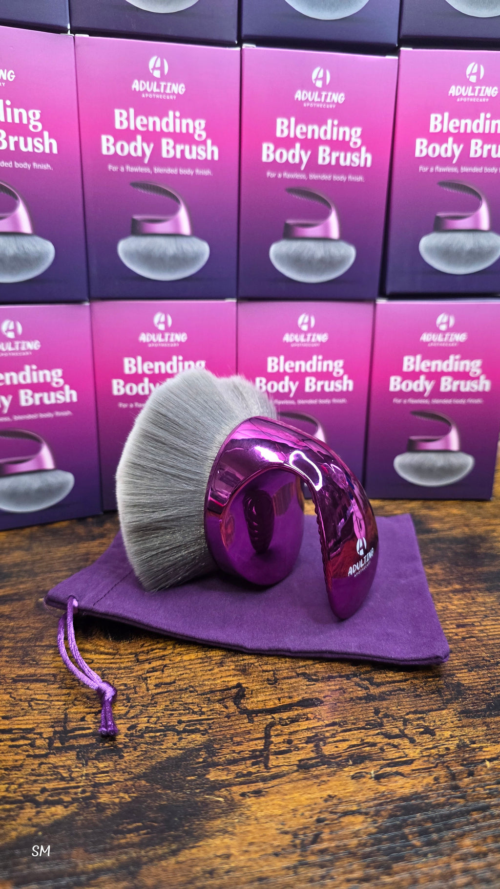 Adulting Apothecary Blending Body Brush | Ultra-Soft | Purple Velvet Bag Included