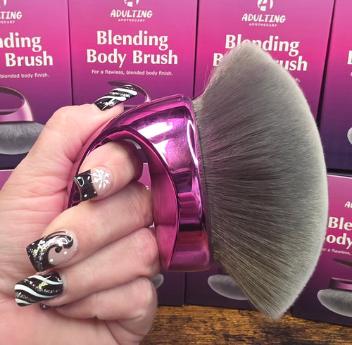 Adulting Apothecary Blending Body Brush | Ultra-Soft | Purple Velvet Bag Included