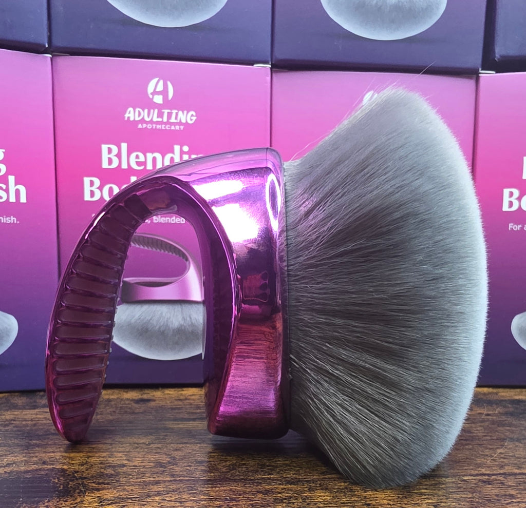Adulting Apothecary Blending Body Brush | Ultra-Soft | Purple Velvet Bag Included