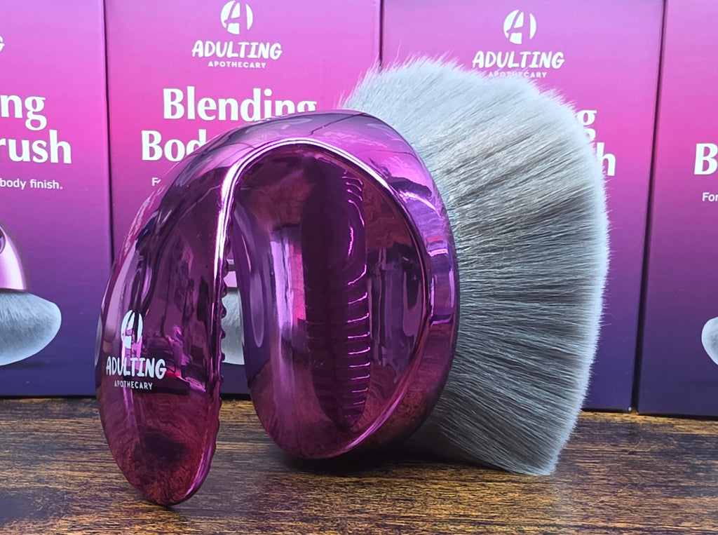 Adulting Apothecary Blending Body Brush | Ultra-Soft | Purple Velvet Bag Included