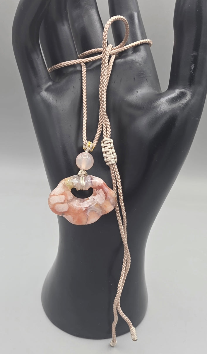 Cherry Blossom Flower Agate Cloud Necklace