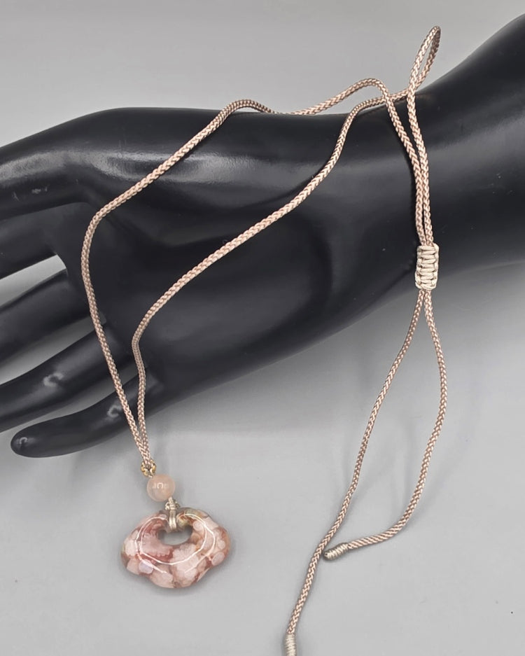 Cherry Blossom Flower Agate Cloud Necklace