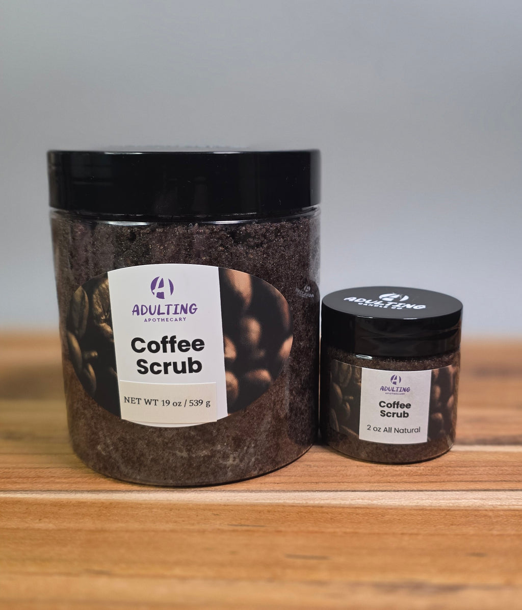 Adulting Apothecary All-Natural Coffee Scrub | Fresh Espresso & Vanilla Bean | 2.5oz or 19oz