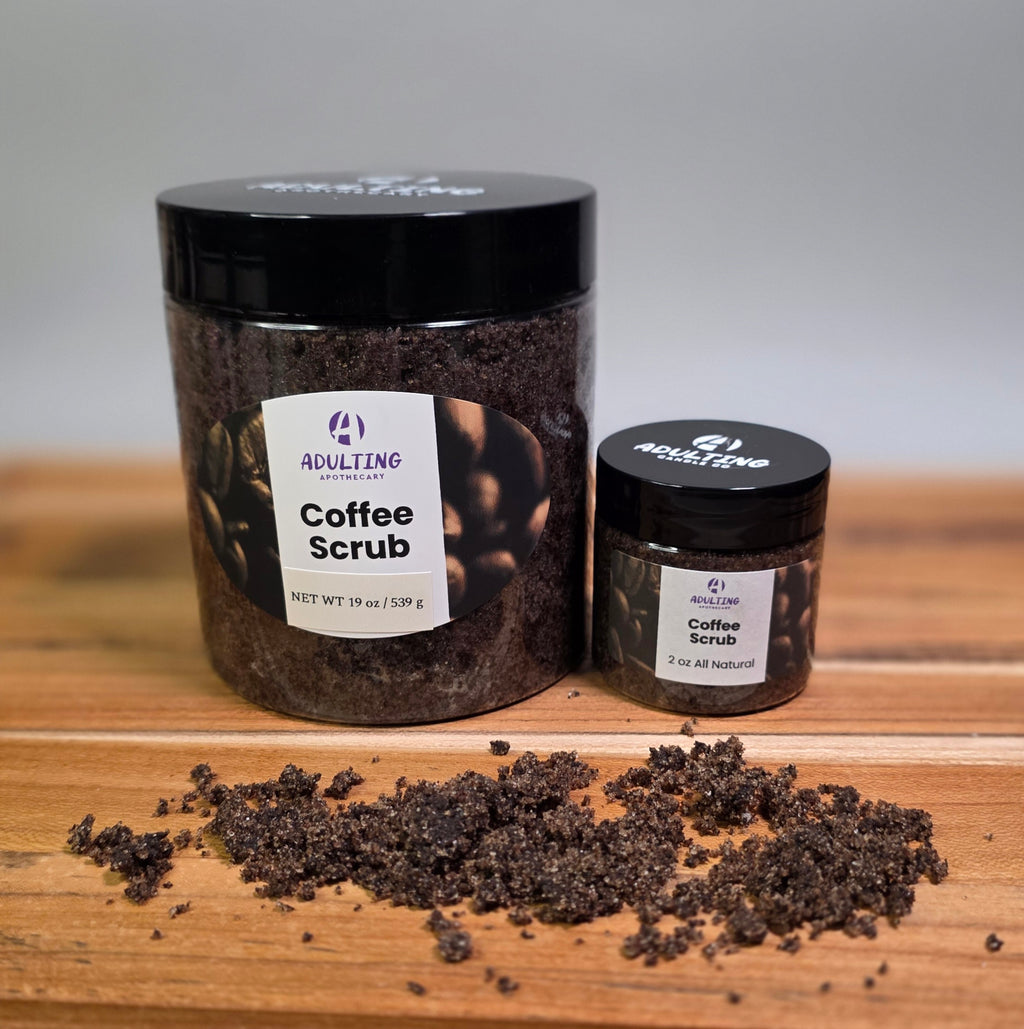 Adulting Apothecary All-Natural Coffee Scrub | Fresh Espresso & Vanilla Bean | 2.5oz or 19oz