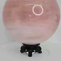 Large Rose Quartz Sphere | 139mm 9lb One-of-a-Kind Crystal | Wooden Stand Included