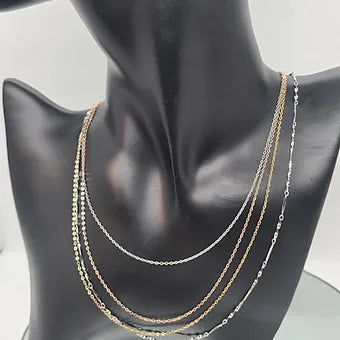 Italian 925 Sterling Silver Necklace Chains | 7 Styles | Rope, Dainty, Gold & Rose Gold