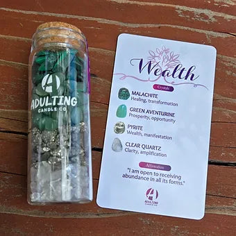 Zodiac & Intentions Crystal Chip Vials | 90ml | 24 Varieties | PVC Cards Included | Collect All
