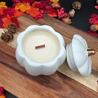 Ceramic Pumpkin Soy Coconut Wax Candle