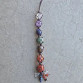 7 Stone Chakra Hanging Crystal Rope | 11" | Genuine Natural Crystals | One Per Chakra