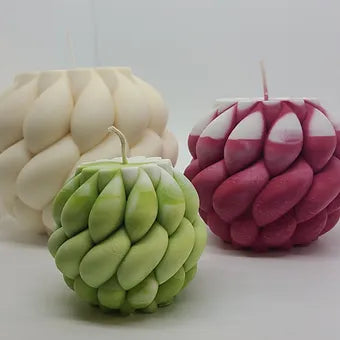 Rope Swirl Yarn Ball Pillar Candle