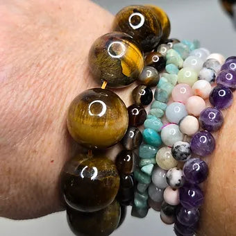 Extra Large 20MM Tigers Eye Natural Stone Beaded Bracelet