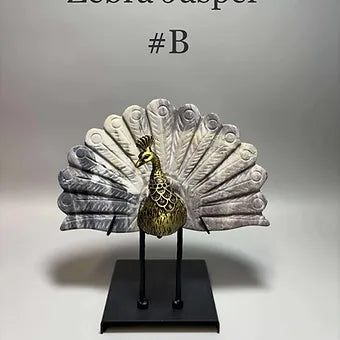 Hand carved Peacocks w/stand