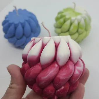 Rope Swirl Yarn Ball Pillar Candle