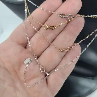 Italian 925 Sterling Silver Necklace Chains | 7 Styles | Rope, Dainty, Gold & Rose Gold