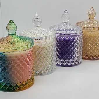 Geo Cut Luxury Glass Candles
