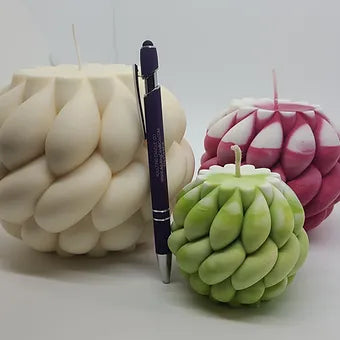 Rope Swirl Yarn Ball Pillar Candle