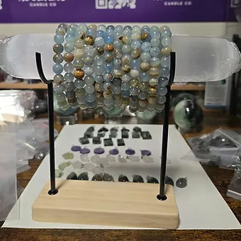 Large Natural Selenite Crystal Bracelet Charging Stand