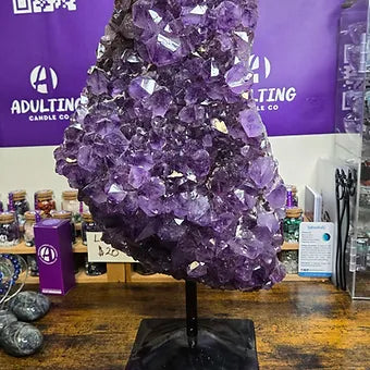 Extra Large Brazilian Amethyst Cluster | 25 lb. One of a Kind Statement Crystal | Stand Included