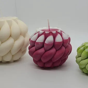Rope Swirl Yarn Ball Pillar Candle