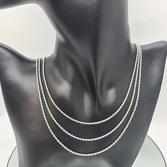 Italian 925 Sterling Silver Necklace Chains | 7 Styles | Rope, Dainty, Gold & Rose Gold
