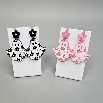 Cute Ghost Flower Acrylic Earrings