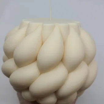Rope Swirl Yarn Ball Pillar Candle
