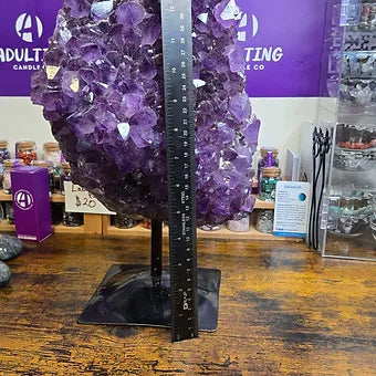 Extra Large Brazilian Amethyst Cluster | 25 lb. One of a Kind Statement Crystal | Stand Included