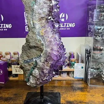Extra Large Brazilian Amethyst Cluster | 25 lb. One of a Kind Statement Crystal | Stand Included