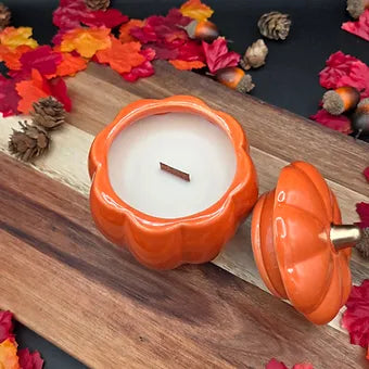 Ceramic Pumpkin Soy Coconut Wax Candle