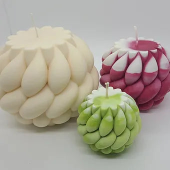 Rope Swirl Yarn Ball Pillar Candle